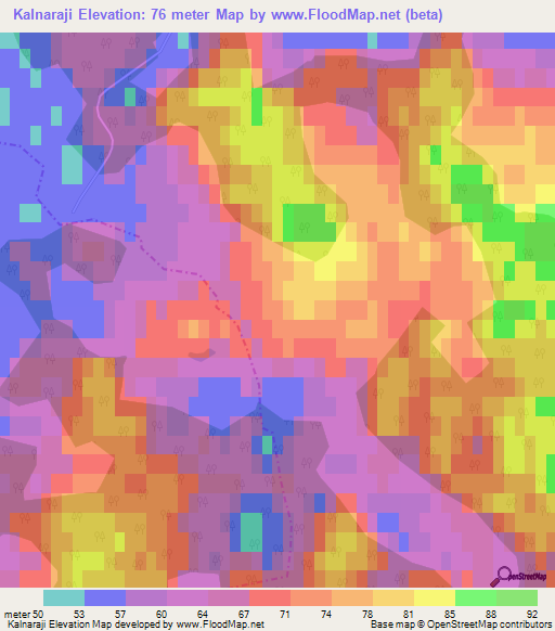 Kalnaraji,Latvia Elevation Map