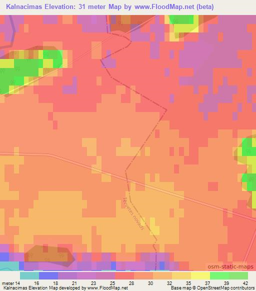 Kalnacimas,Latvia Elevation Map