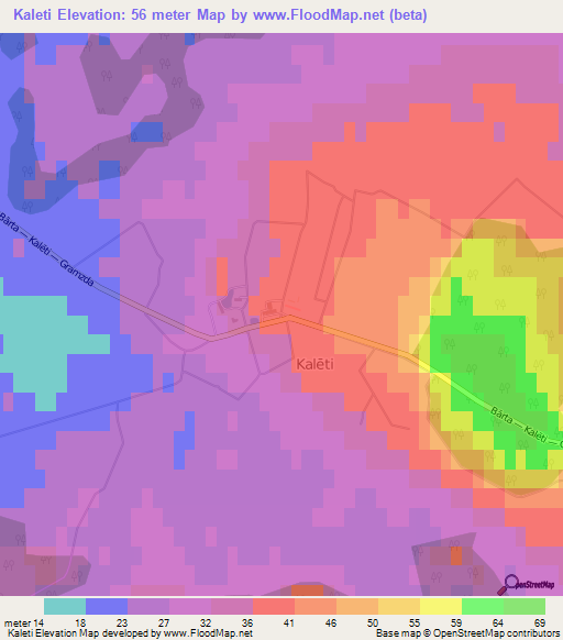 Kaleti,Latvia Elevation Map