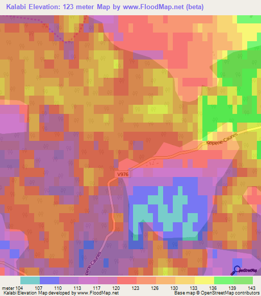 Kalabi,Latvia Elevation Map