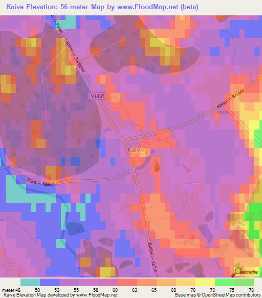 Kaive,Latvia Elevation Map