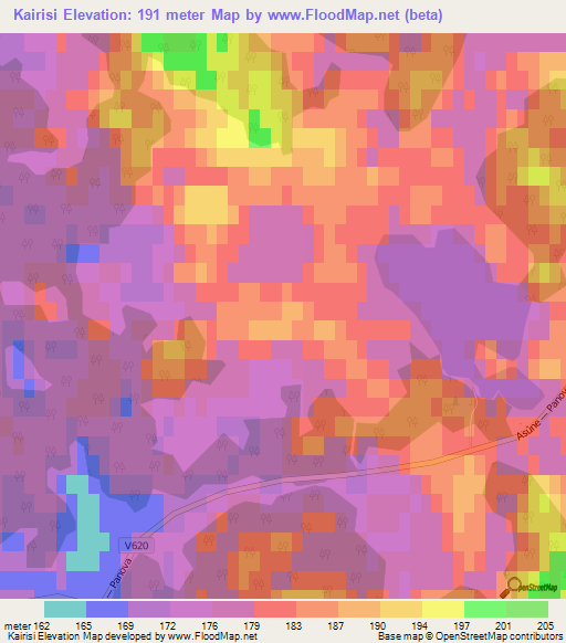 Kairisi,Latvia Elevation Map