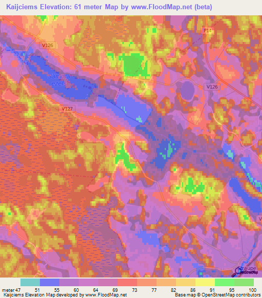 Kaijciems,Latvia Elevation Map