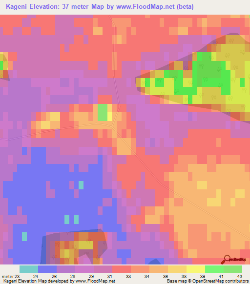 Kageni,Latvia Elevation Map