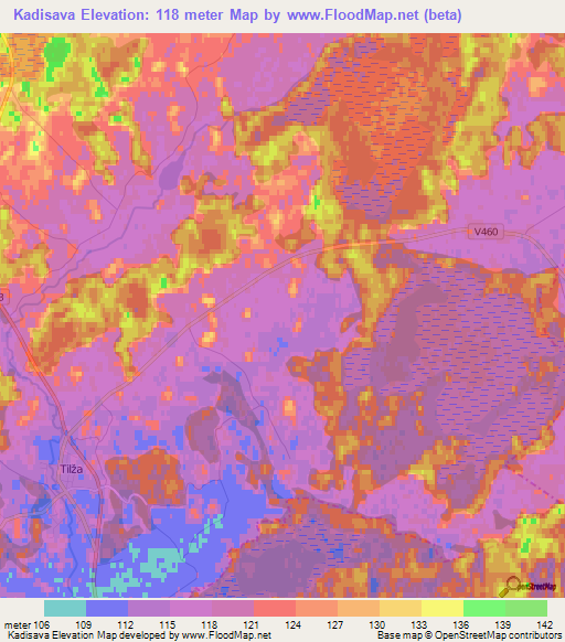 Kadisava,Latvia Elevation Map