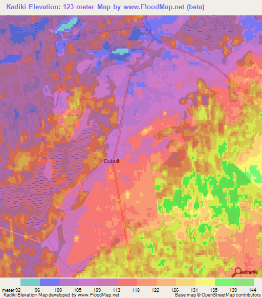 Kadiki,Latvia Elevation Map