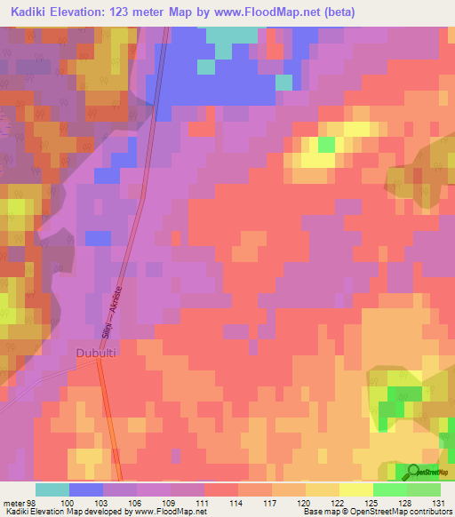 Kadiki,Latvia Elevation Map