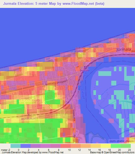 Jurmala,Latvia Elevation Map