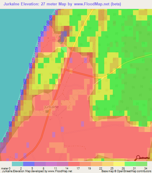 Jurkalne,Latvia Elevation Map