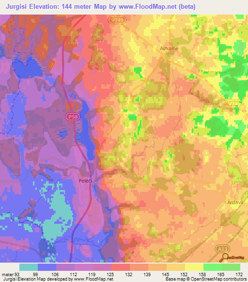 Jurgisi,Latvia Elevation Map