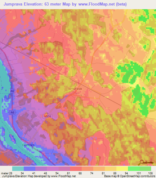 Jumprava,Latvia Elevation Map