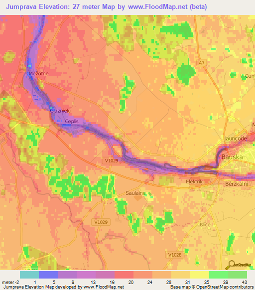 Jumprava,Latvia Elevation Map