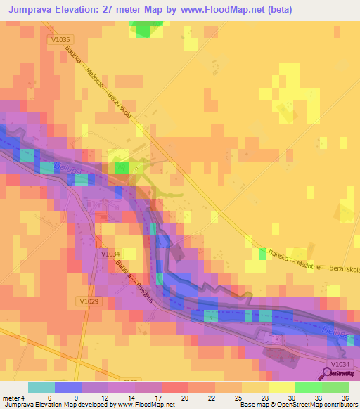 Jumprava,Latvia Elevation Map