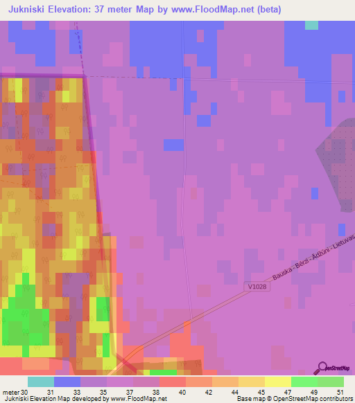 Jukniski,Latvia Elevation Map