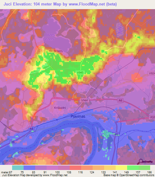 Juci,Latvia Elevation Map