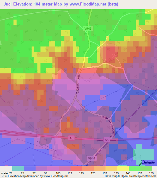 Juci,Latvia Elevation Map