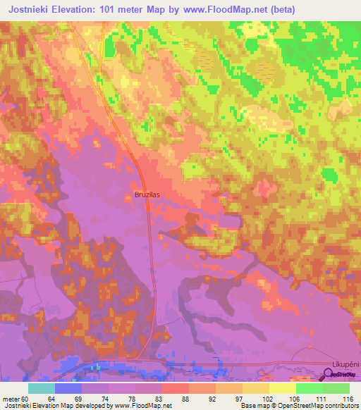 Jostnieki,Latvia Elevation Map