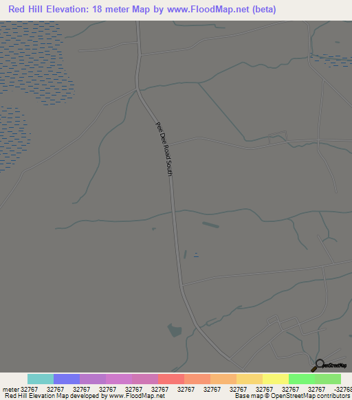 Red Hill,US Elevation Map