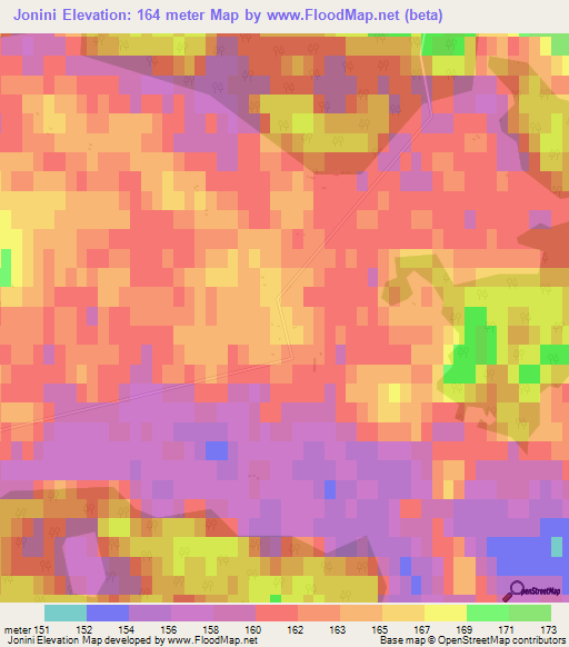 Jonini,Latvia Elevation Map