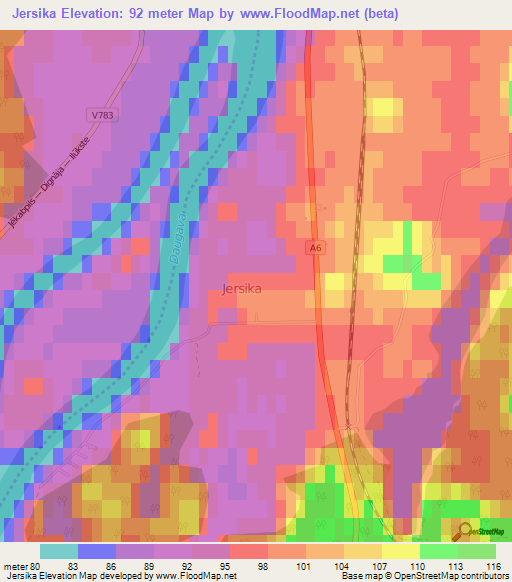 Jersika,Latvia Elevation Map