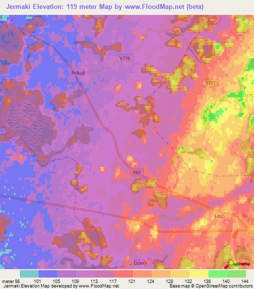 Jermaki,Latvia Elevation Map