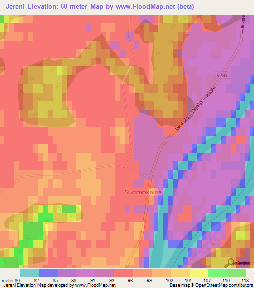 Jereni,Latvia Elevation Map