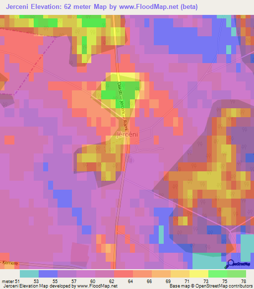 Jerceni,Latvia Elevation Map