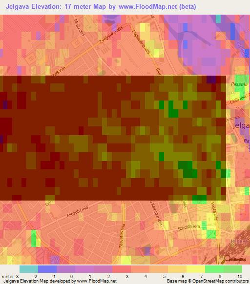 Jelgava,Latvia Elevation Map