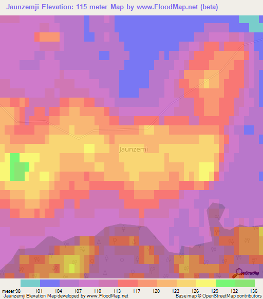 Jaunzemji,Latvia Elevation Map