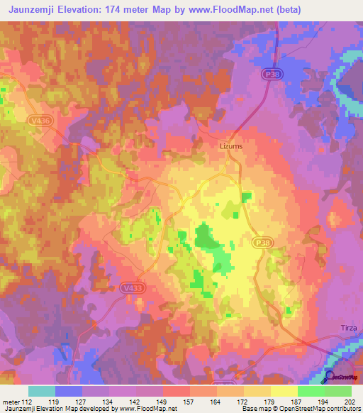 Jaunzemji,Latvia Elevation Map