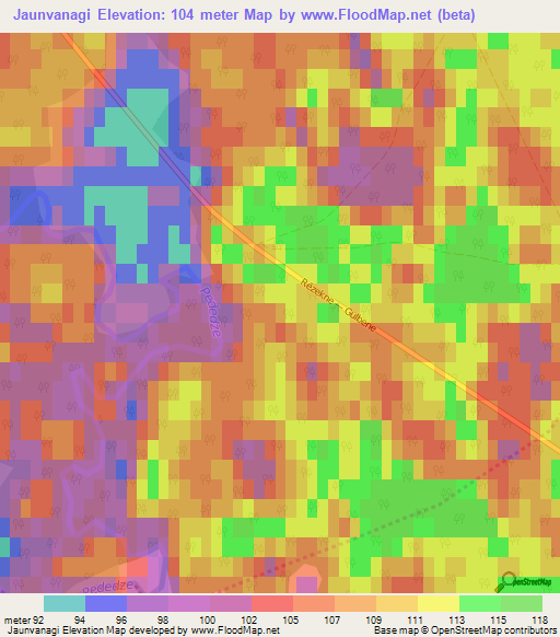 Jaunvanagi,Latvia Elevation Map