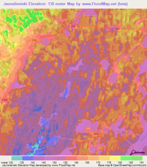 Jaunsilenieki,Latvia Elevation Map