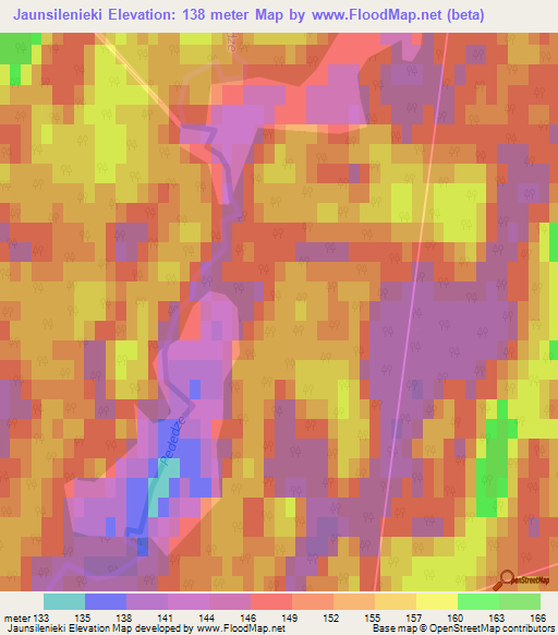 Jaunsilenieki,Latvia Elevation Map