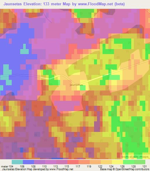 Jaunsetas,Latvia Elevation Map