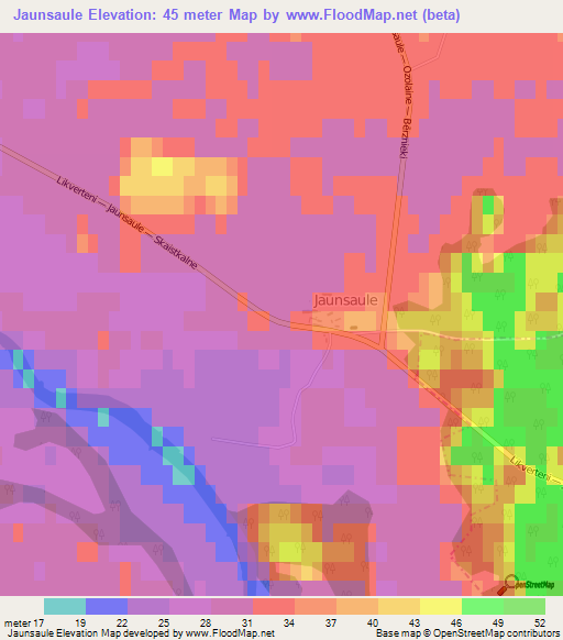 Jaunsaule,Latvia Elevation Map