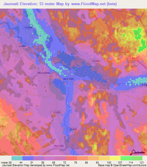 Jaunsati,Latvia Elevation Map