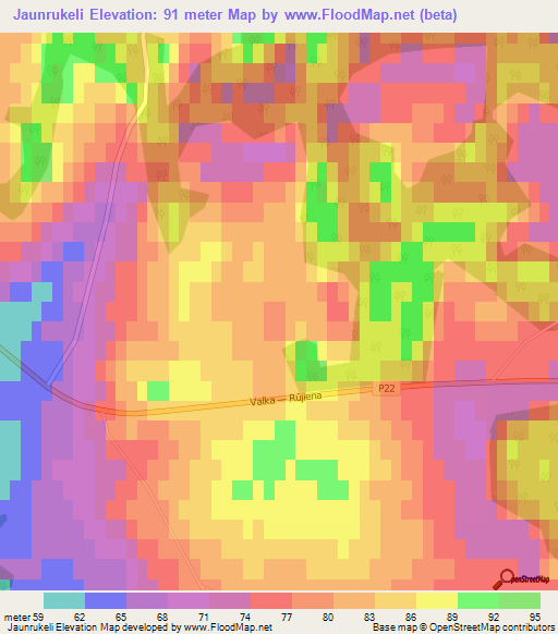 Jaunrukeli,Latvia Elevation Map