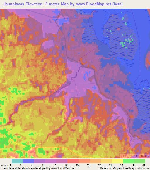 Jaunplavas,Latvia Elevation Map