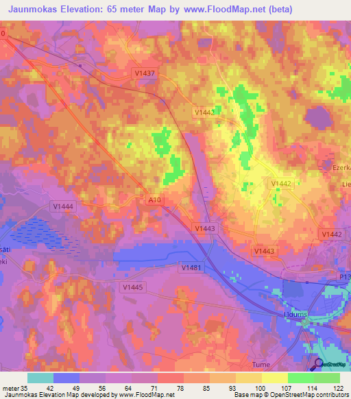 Jaunmokas,Latvia Elevation Map