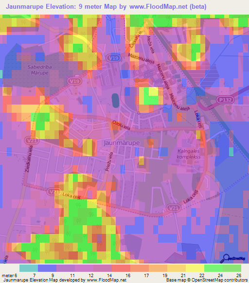 Jaunmarupe,Latvia Elevation Map