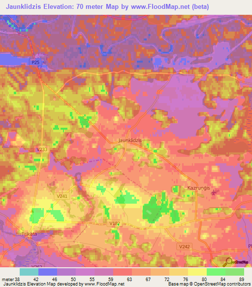 Jaunklidzis,Latvia Elevation Map