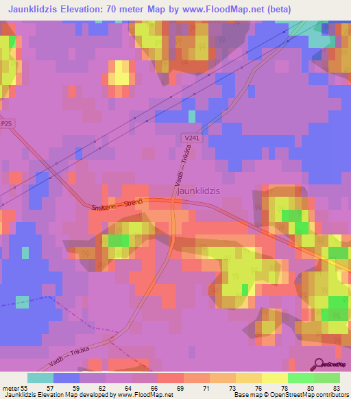 Jaunklidzis,Latvia Elevation Map