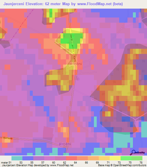 Jaunjerceni,Latvia Elevation Map