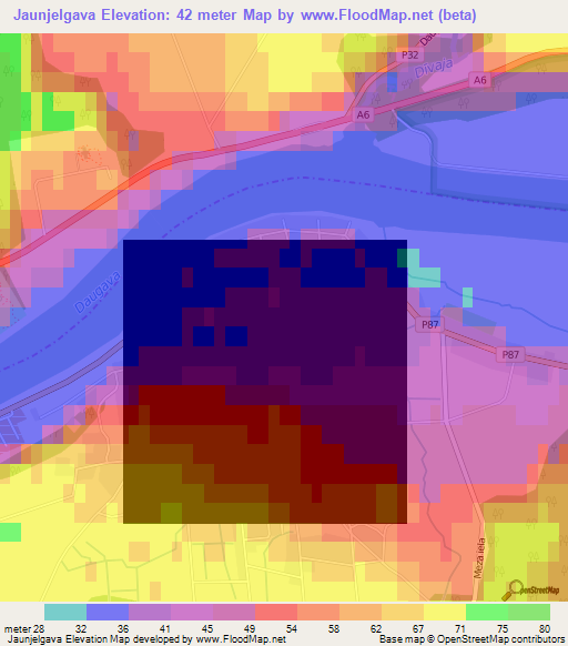 Jaunjelgava,Latvia Elevation Map