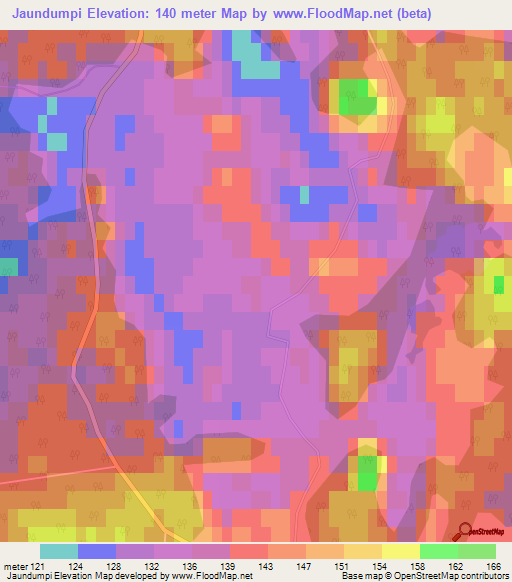 Jaundumpi,Latvia Elevation Map