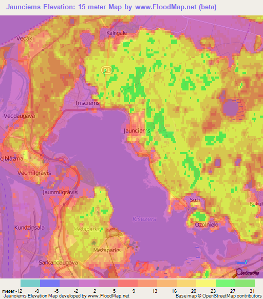 Jaunciems,Latvia Elevation Map