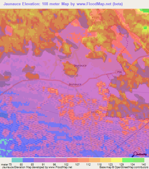 Jaunauce,Latvia Elevation Map