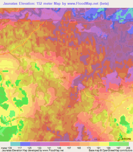 Jaunatas,Latvia Elevation Map