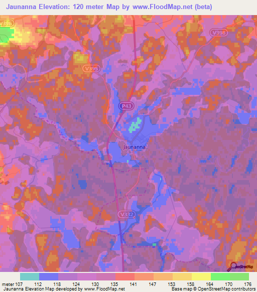 Jaunanna,Latvia Elevation Map