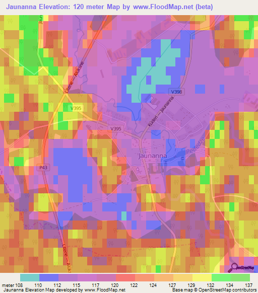 Jaunanna,Latvia Elevation Map